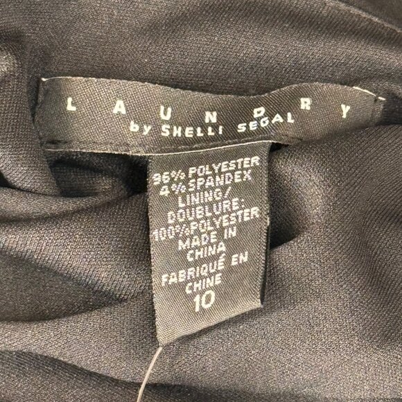 Laundry Shelli Segal Black Sleeveless Dress Sequin Straps size 10 new - Picture 2 of 15